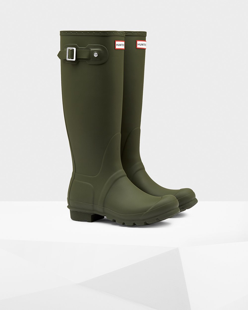 Bottes Hautes de Pluie Hunter Original Femme Vert Foncé Olive KOBYAQG-59